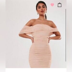 Misguided tan/cream dress